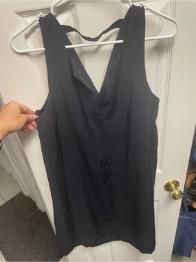 Banana Republic Black Sleeveless V-Neck Dress